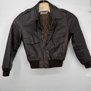 EURO Vintage Gino Leathers  BROW Flight Pilot Jacket (Euro - brown  S XL/ S  USA